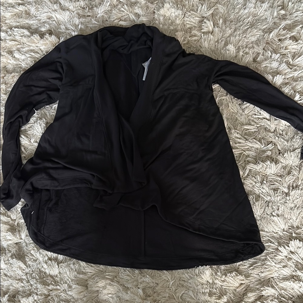 Black Athleta  asymmetrical Open Front Cardigan